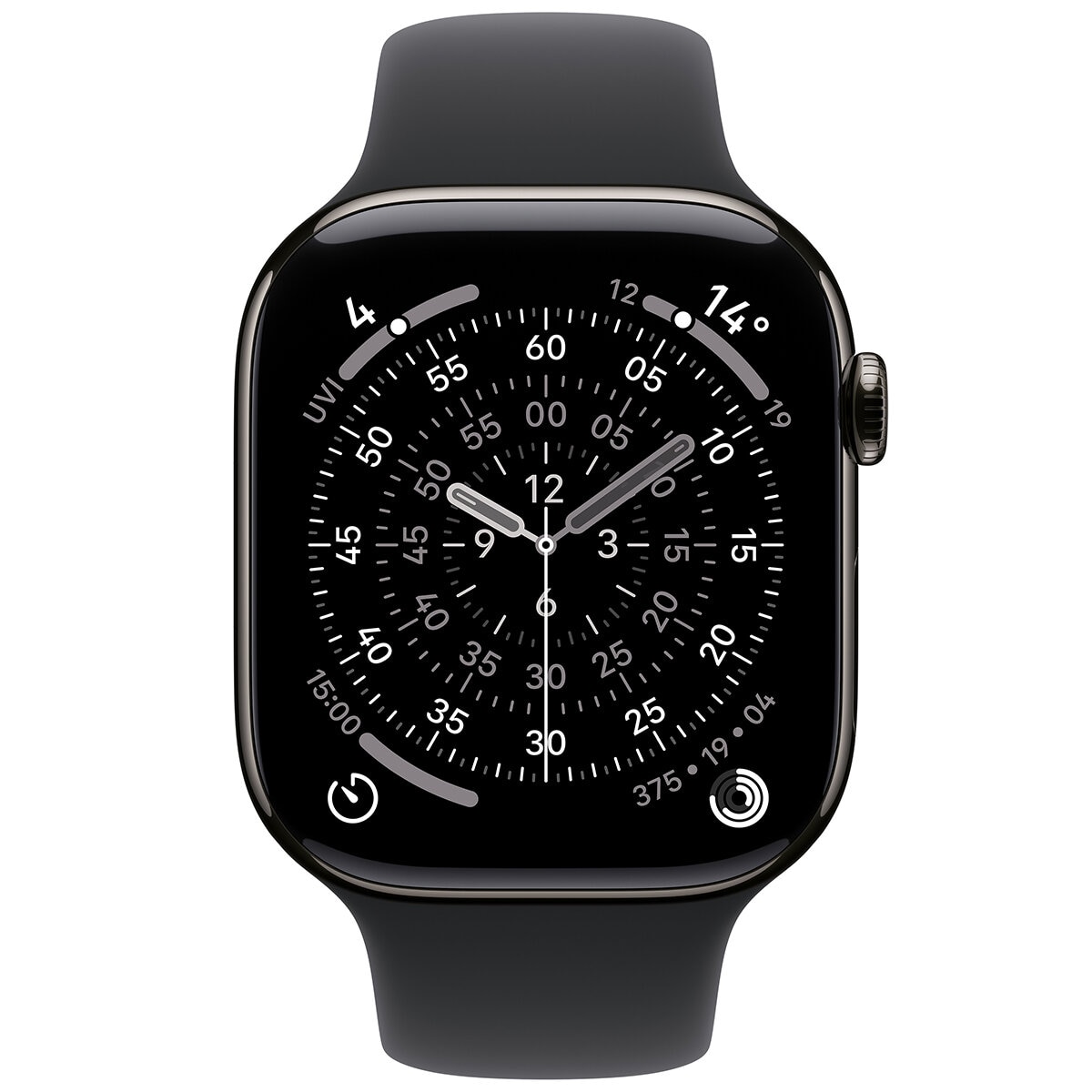 Apple Watch Series 11 GPS + Cellular 42mm Slate Titanium Case with Black Sport Band - S/M Apple Watch Series 11 GPS + Cellular 42mm Slate Titanium Case with Black Sport Band - S/M