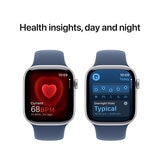 Apple Watch Series 10 GPS 42mm Silver Aluminium Case with Denim Sport Band S/M