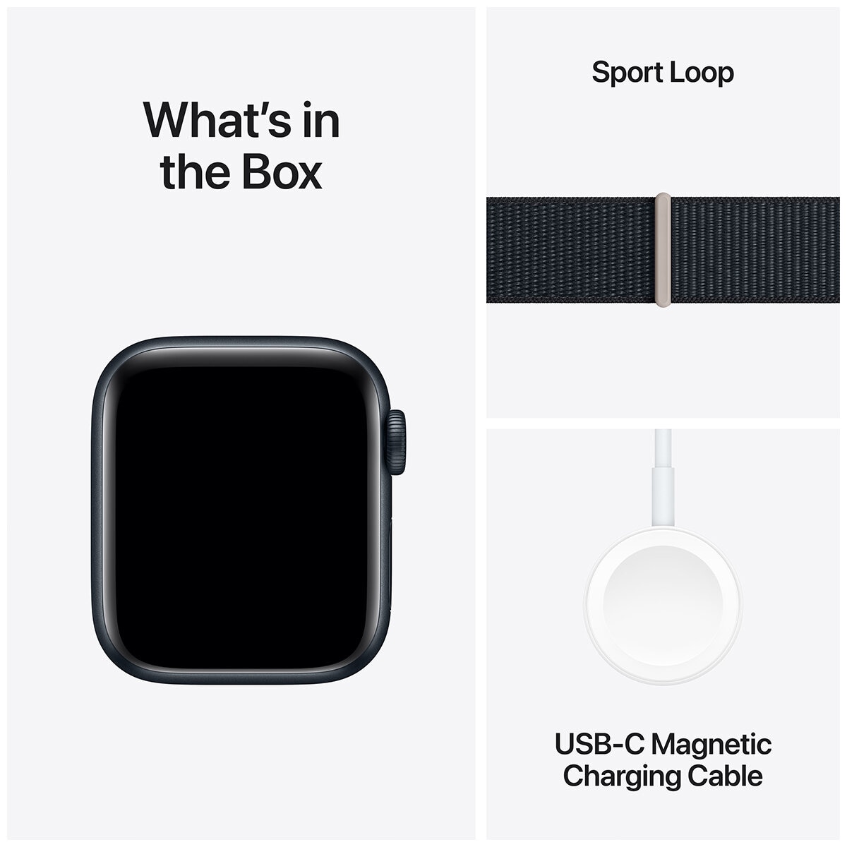Apple Watch SE GPS 44mm Midnight Aluminium Case with Midnight Sport Loop