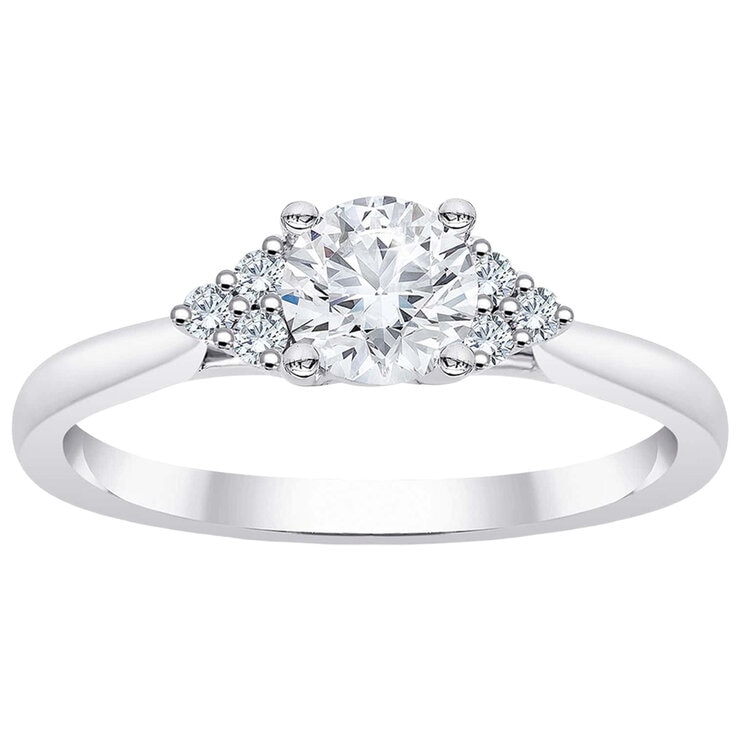 18KT White Gold 0.85ctw Diamond Bridal Set With 0.60ctw Centre