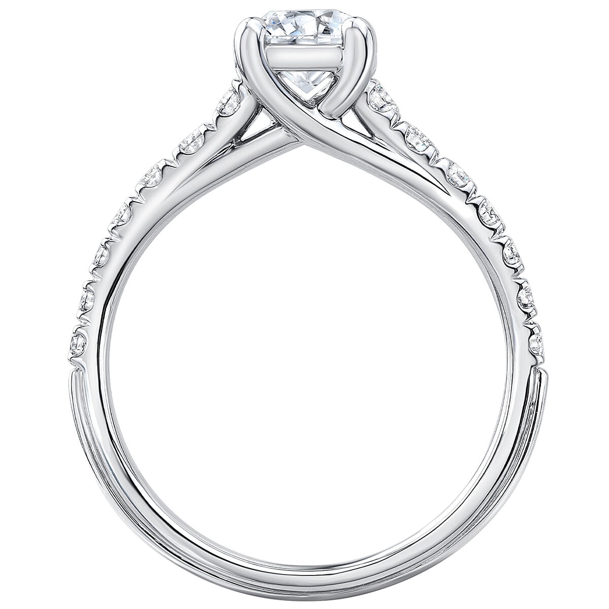 18KT White Gold 0.78ctw Diamond Ring With 0.50ctw Centre Stone