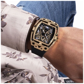 GUESS Legend Black Gold Tone Analogue Men's Watch GW0564G1