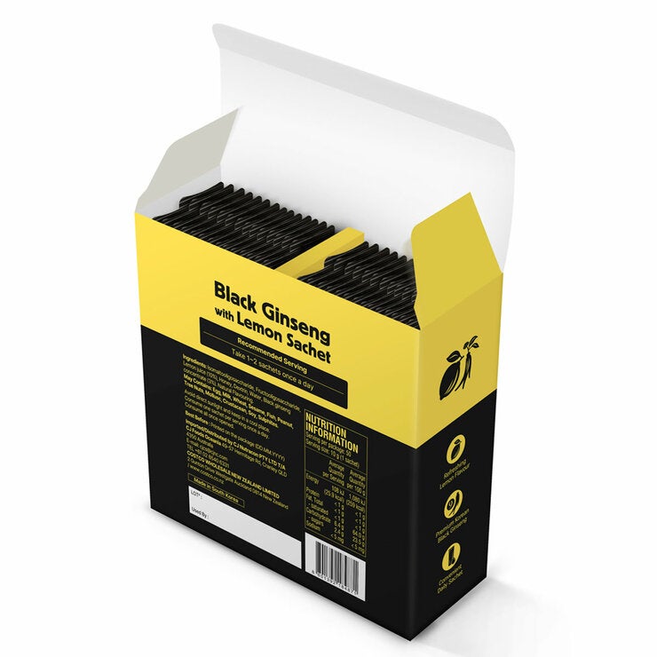 CJ Wellcare Black Ginseng Lemon Stick 50 x 10g CJ Wellcare Black Ginseng Lemon Stick 50 x 10g