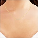 18KT Yellow Gold 0.75ctw Round Diamond Bar Necklace 45cm