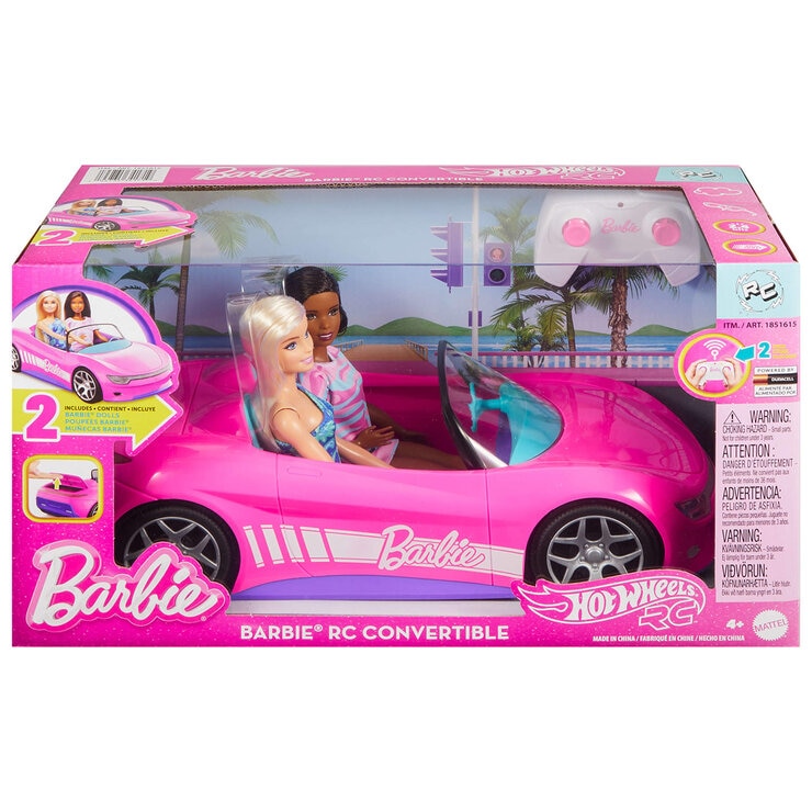 Hot Wheels RC Barbie Convertible 2 Dolls