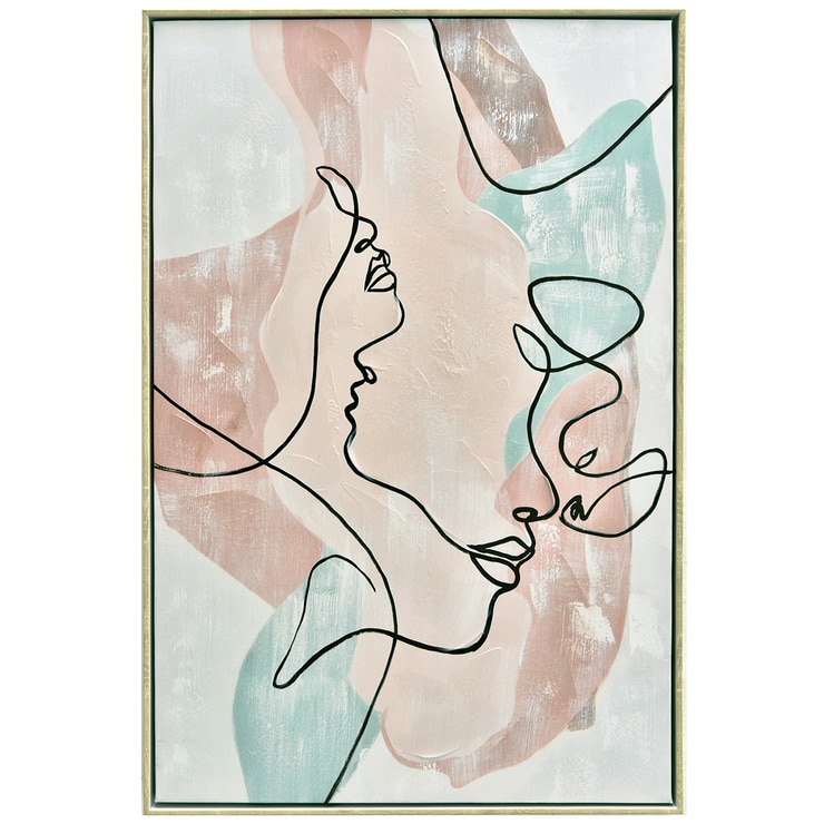 NF Living Lady Lines Framed Oil Painted Canvas Costco Australia