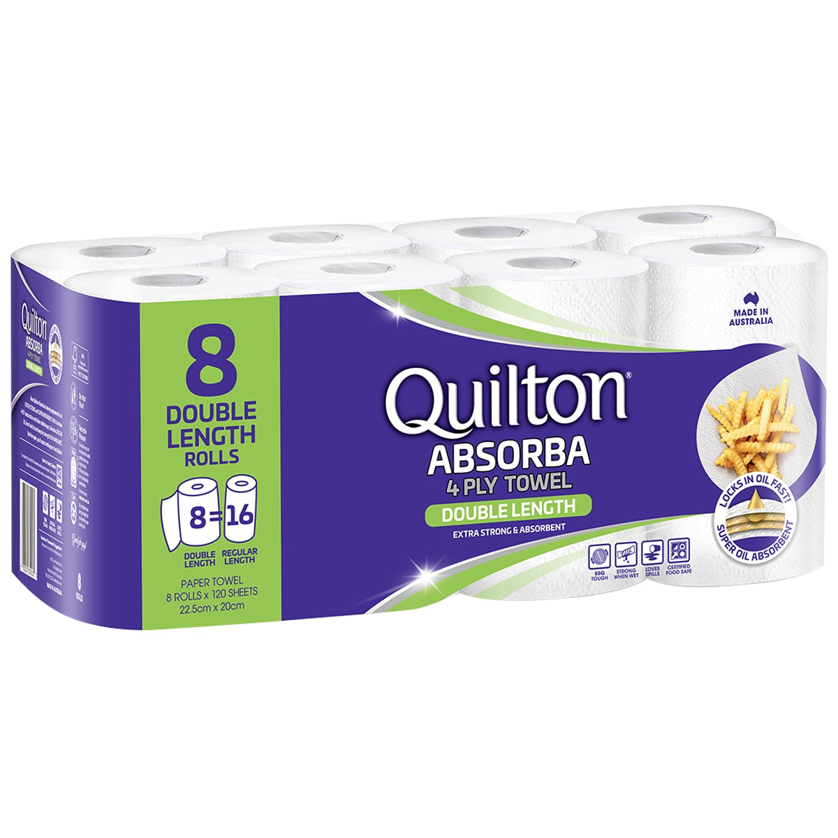 Quilton Absorba 4 Ply Double Length Paper Towel 8 Pack Costco Au...