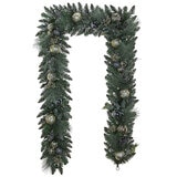 Pre-Lit Decorated Holiday Artificial Garland Metallic 2.7m