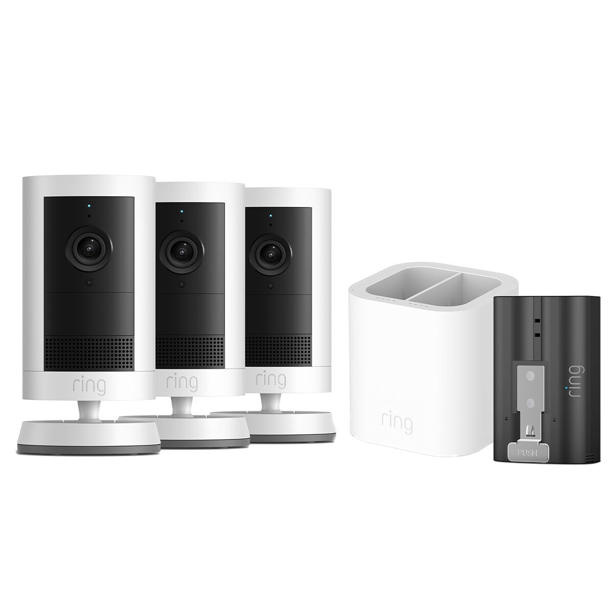 Ring Outdoor Camera Plus 2K Battery White 3 Pack