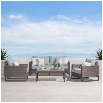 Milea 4 Piece Outdoor Lounge Set Blue