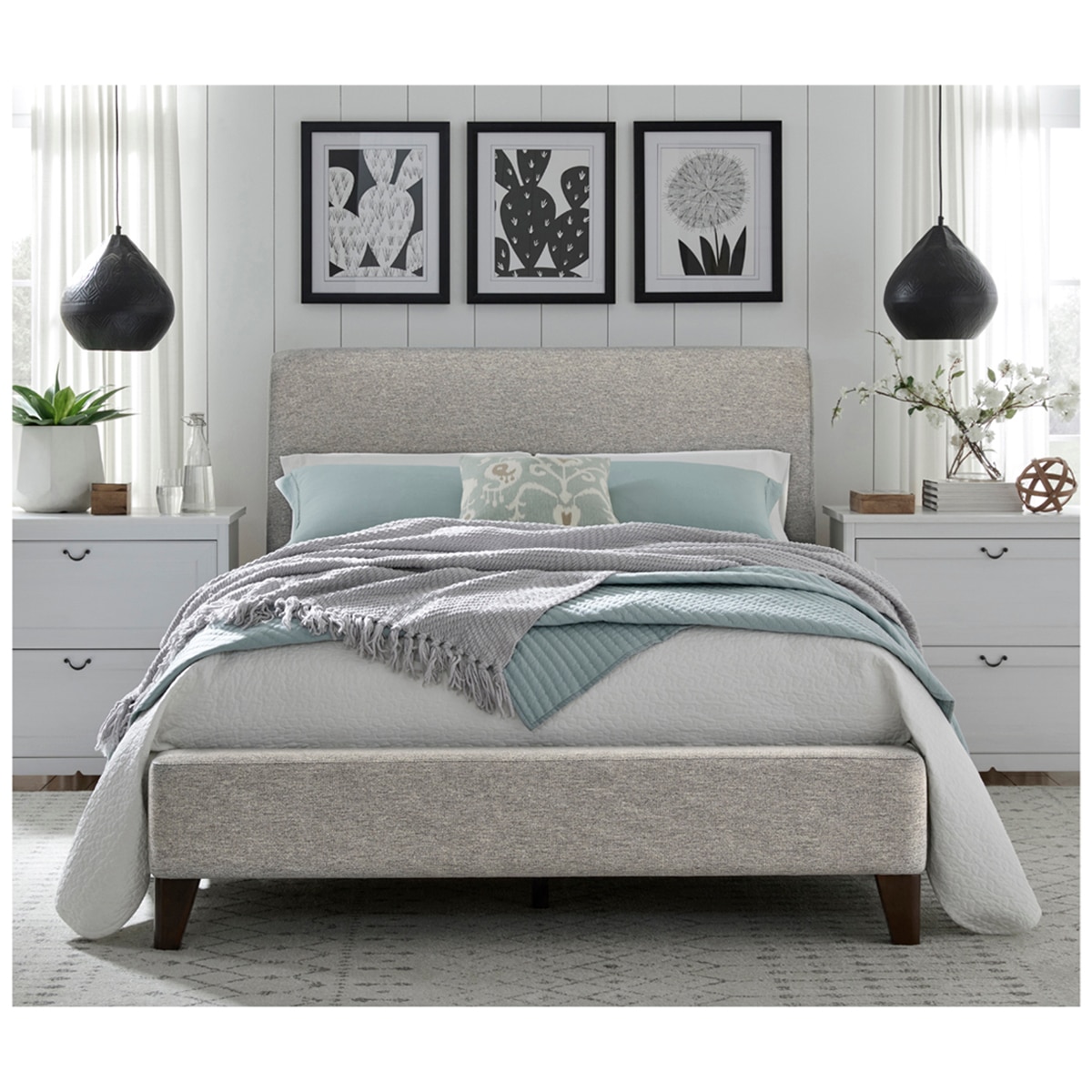 Northridge Home Upholstered Queen Bed Grey Costco Australia