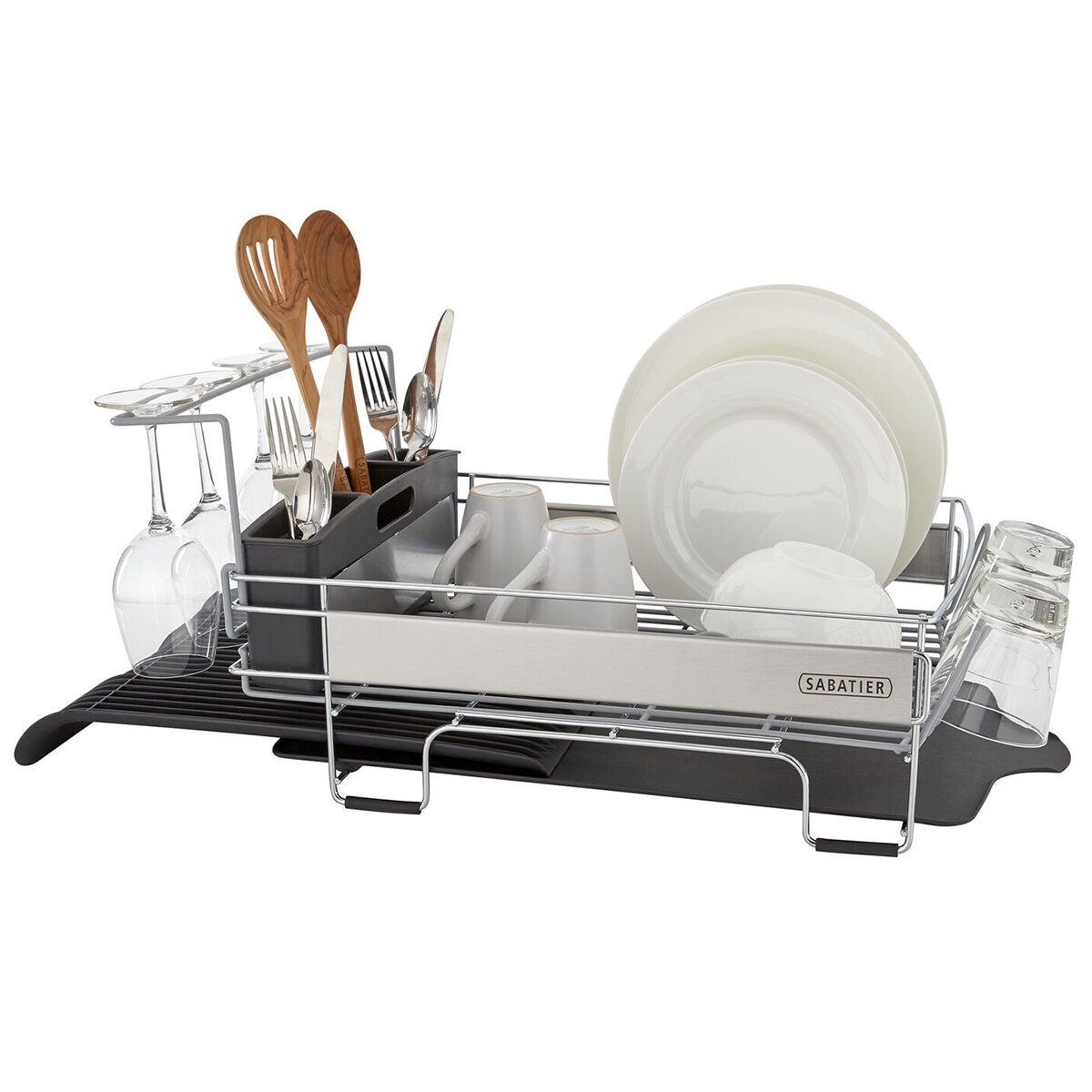 Sabatier Expandable Dishrack with Stemware Rack