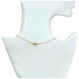 14KT Yellow Gold 3 Globes Chain Necklace 40-45cm