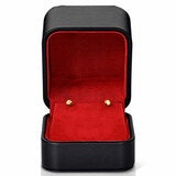 18K Yellow Gold Diamond Cut Ball Stud Earrings