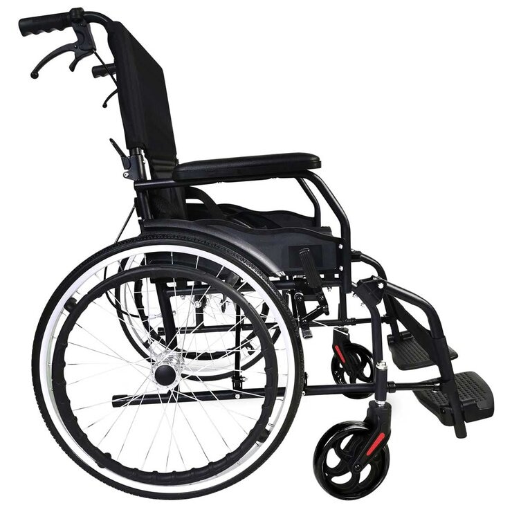 Altus Transport Wheelchair Lightweight Folding Self Propelled 20 Inch Wheel Black