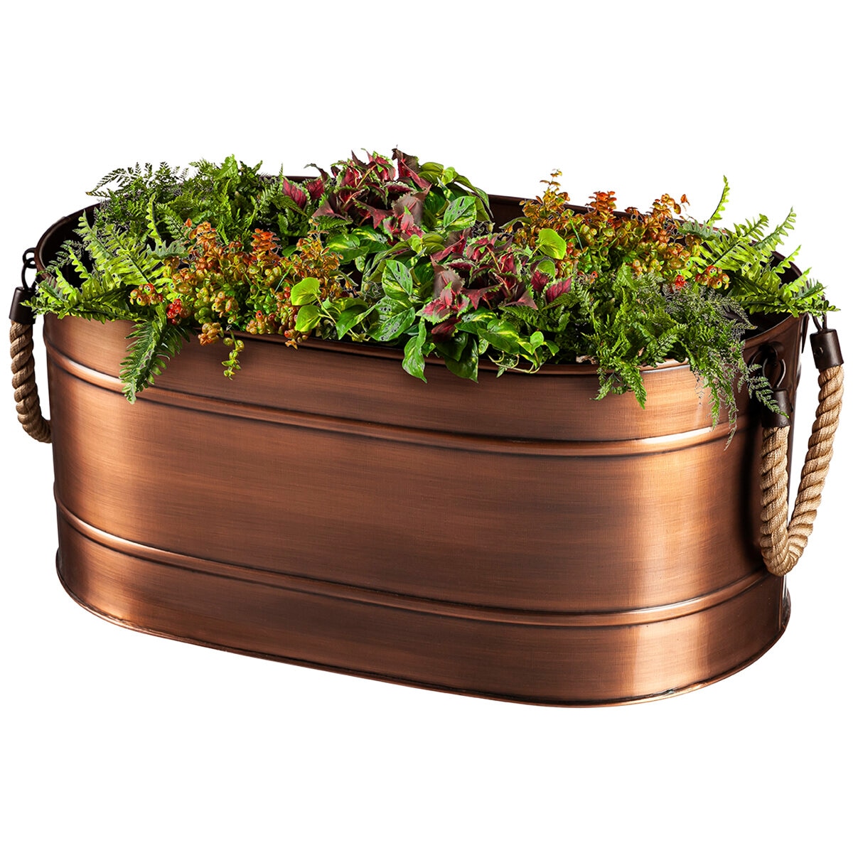 Farmhouse Galvanised Oval Bins 2 x Pack