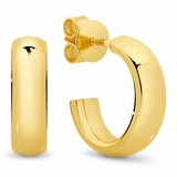 24KT Yellow Gold Classic Half Hoop Stud Earrings