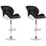 Artiss Black and White Gaslift Swivel Barstool 2 pack