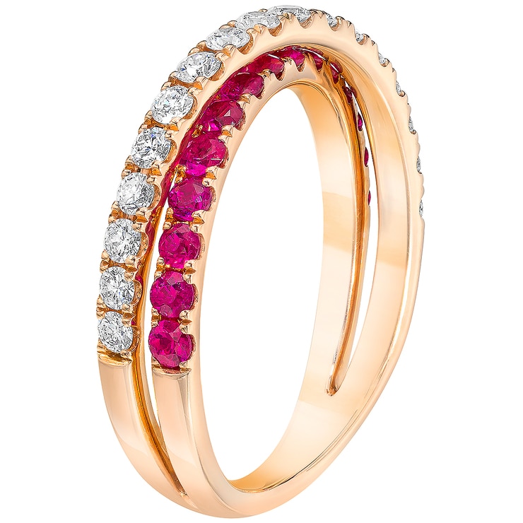 18KT Rose Gold Ruby and Diamond Ring Costco Australia