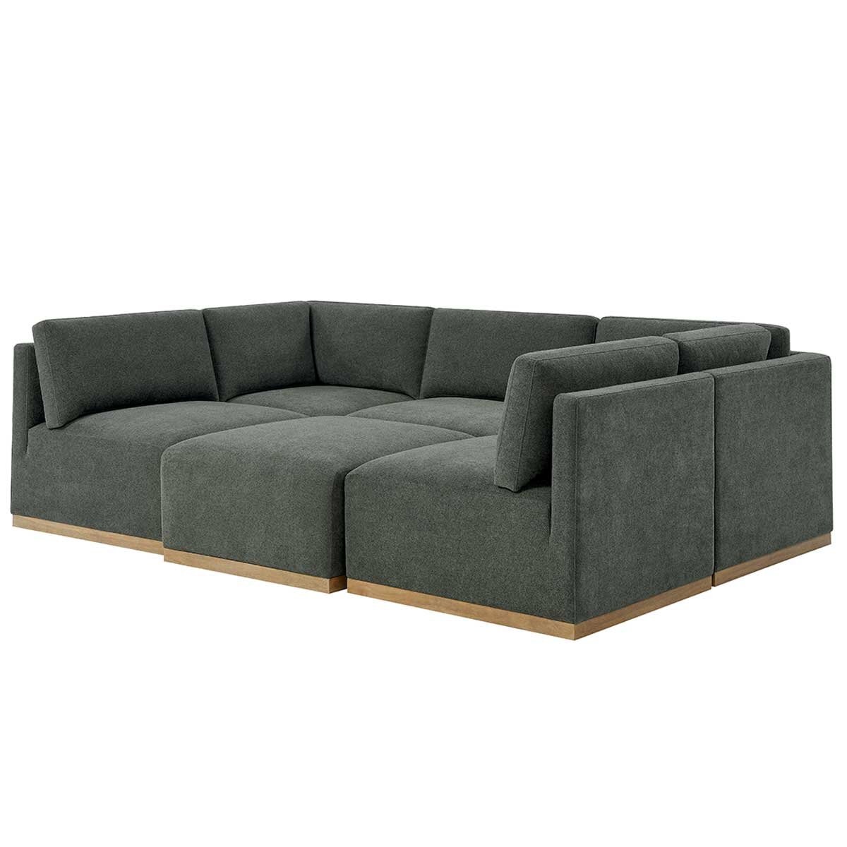 Henredon 6 Piece Fabric Modular Sectional With Ottoman