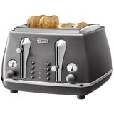 Delonghi CTOT4003GY Icona Metallics 4 Slice Toaster Pewter Grey