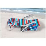 Tommy Bahama 5 Position Aluminium Backpack Beach Chair 2 Pack Royal And Red Stripe