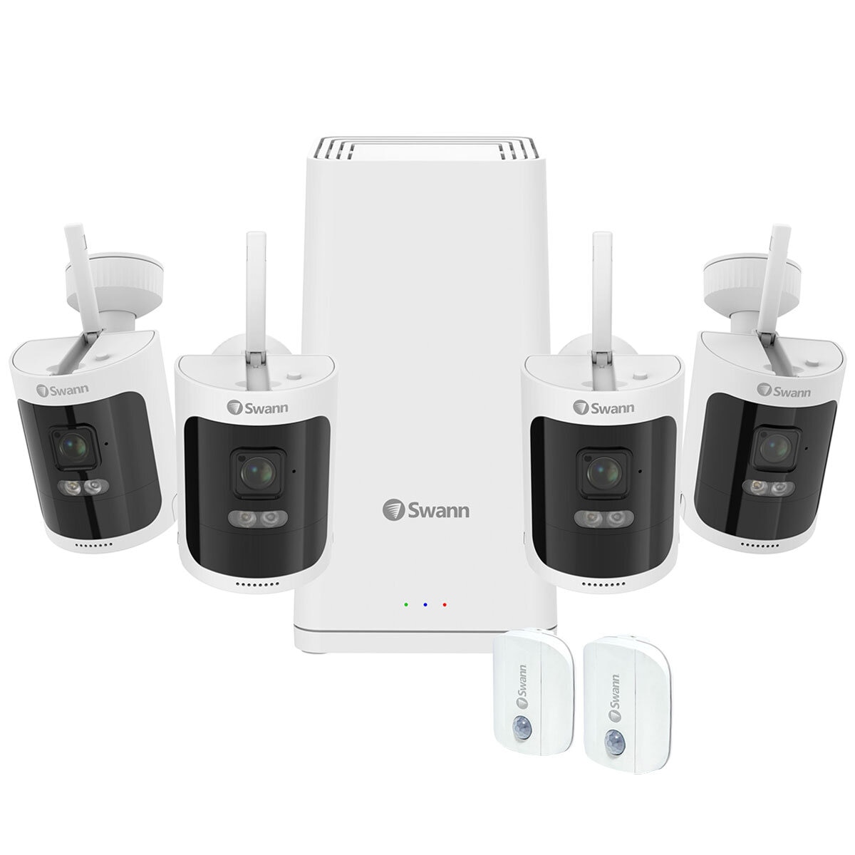 Swann All Secure 650 2K Wireless Security Kit With 4 X Wire Free Camera + Power Hub + Motion Sensors NVR -SWN
