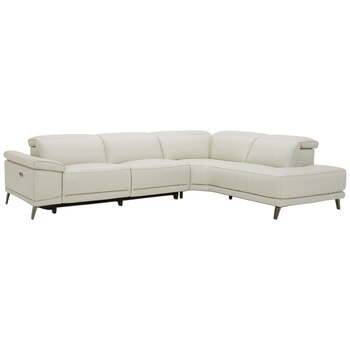 GilmanCreek Leather and Vinyl Power Sectional with Power Recliner