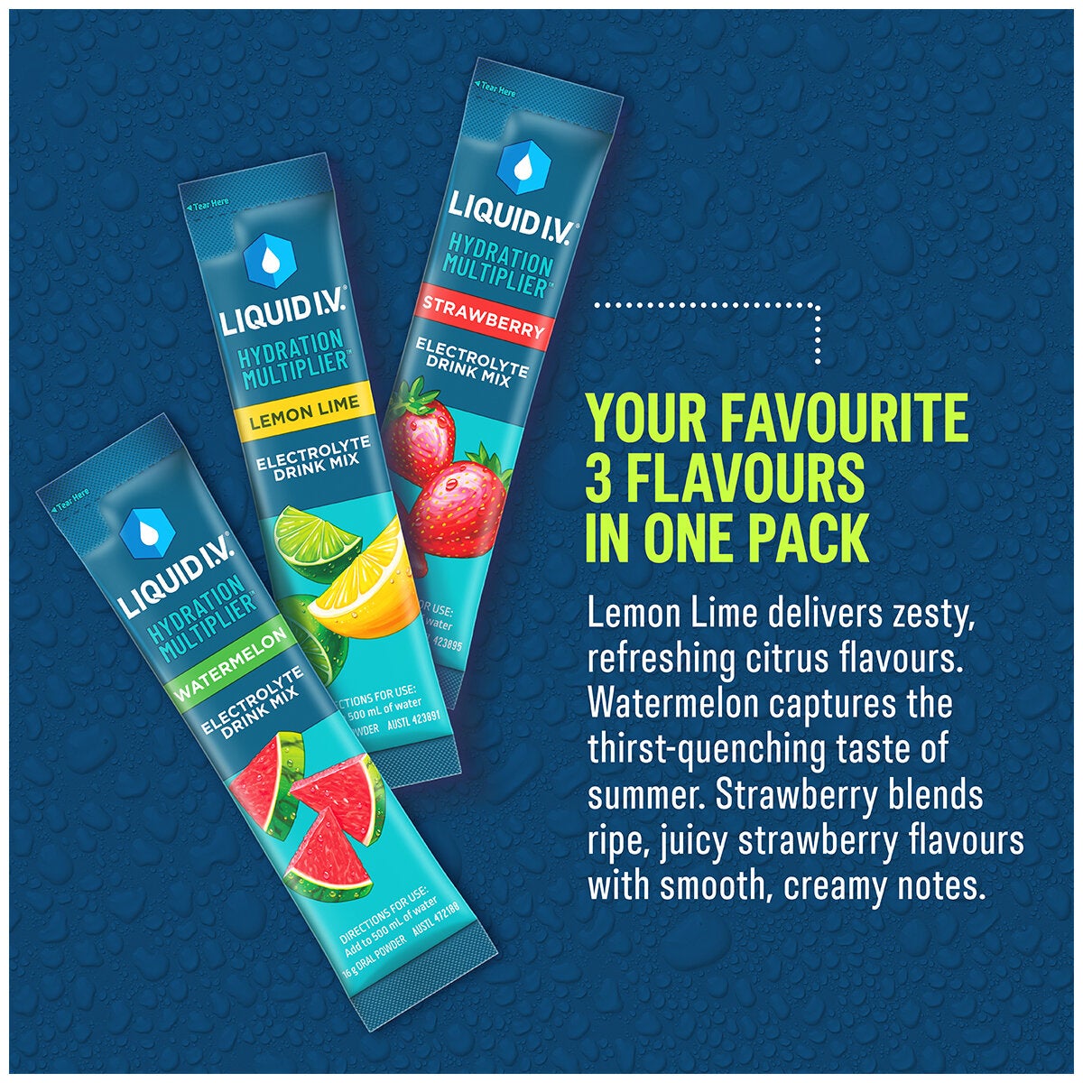 Liquid I.V Hydration Multiplier Variety Pack Electrolyte Powder Drink Mix 30 Sachets Liquid I.V Hydration Multiplier Variety Pack Electrolyte Powder Drink Mix 30 Sachets