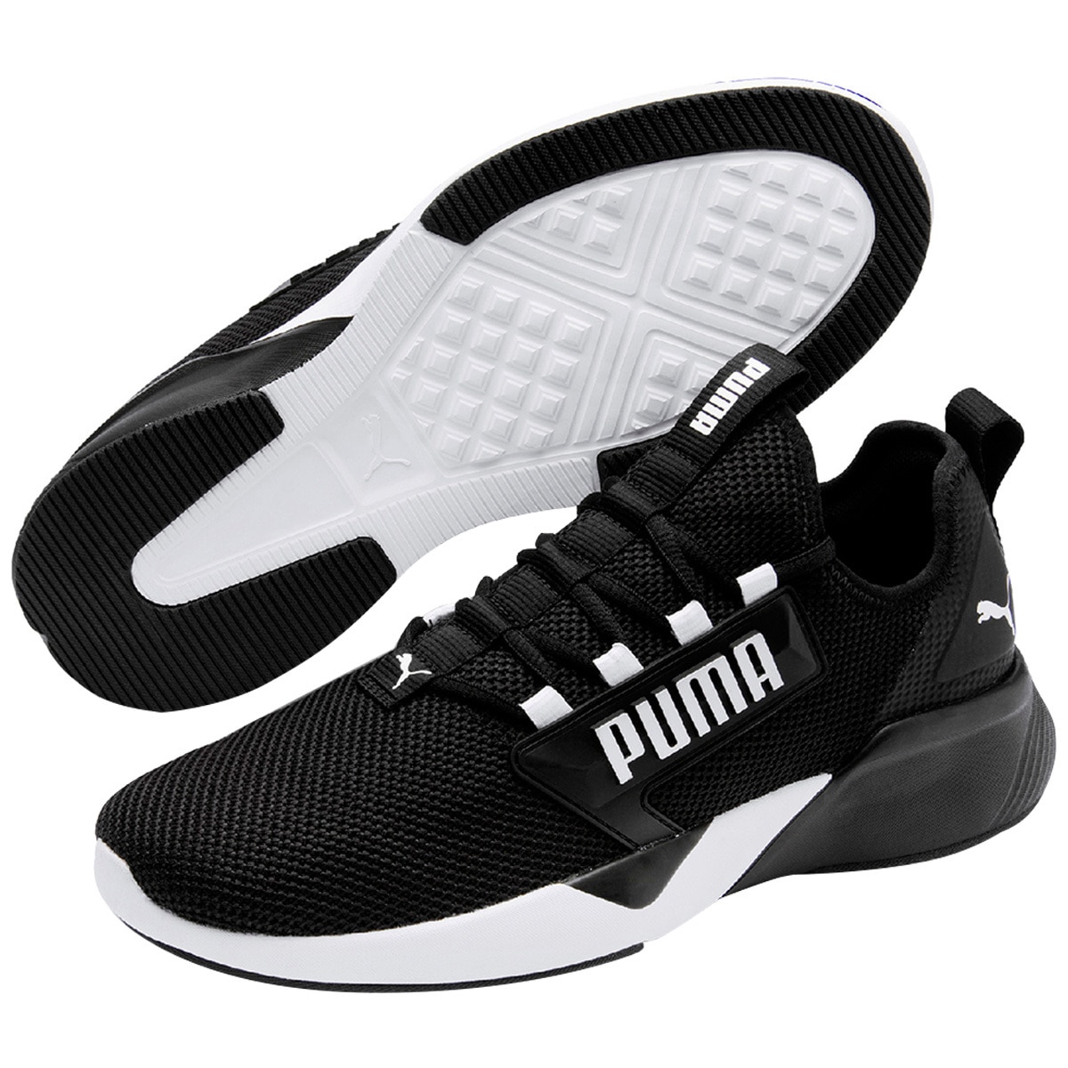 puma mens trainers black