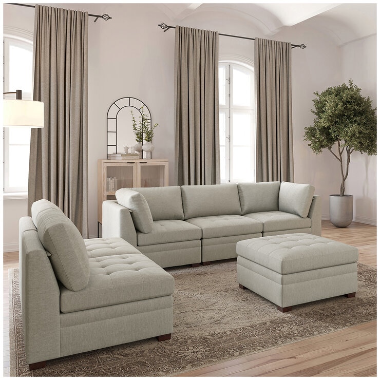 Thomasville 6 Piece Modular Fabric Sectional Thomasville 6 Piece Modular Fabric Sectional