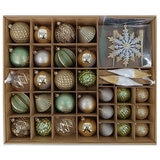 CGH Holiday Ornament Assortment 80 Piece Set Gold And Green