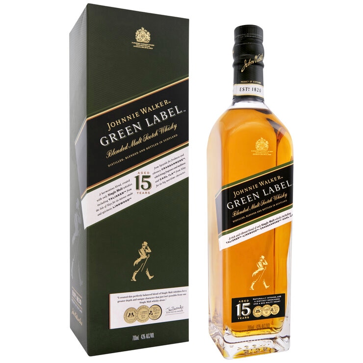 Johnnie Walker Green Label Blended Scotch Whisky 700ml