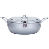 Yoshikawa Mirakutei III deep-frying pan with hinged lid 20cm integrated thermometer