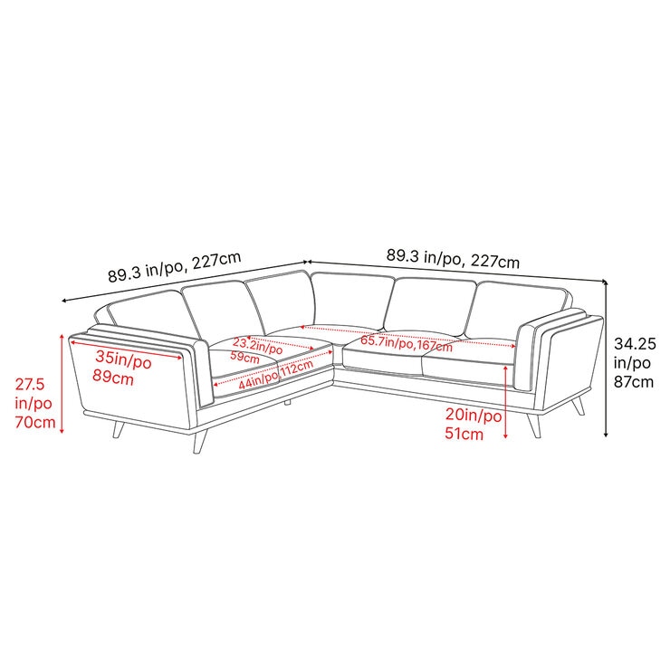 Valencia Artisan Top Grain Leather L-Shape Corner Sectional Lounge Black Color