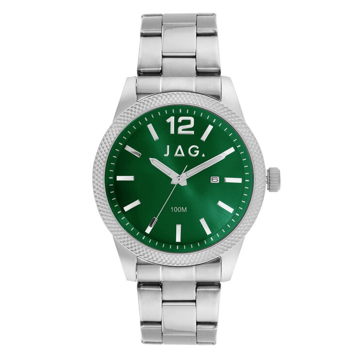 JAG Apollo Stainless Steel Green Dial Silver Men's Watch J2902A JAG Apollo Stainless Steel Green Dial Silver Men's Watch J2902A