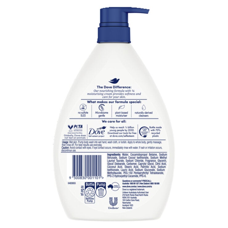 Dove Triple Moisturising Body Wash 2 x 1L Dove Triple Moisturising Body Wash 2 x 1L