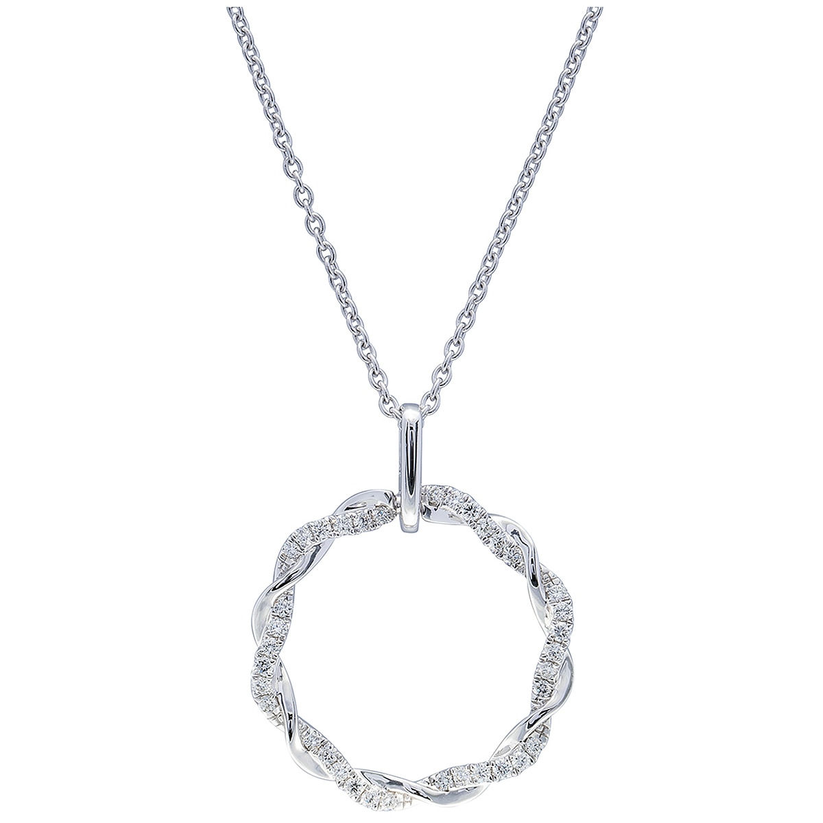 0.17ctw Dia Twist Circle Pendant