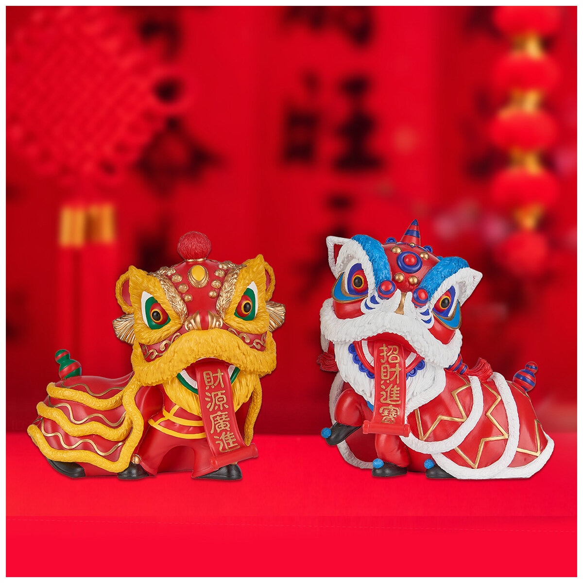 Set of 2 Dancing Lions