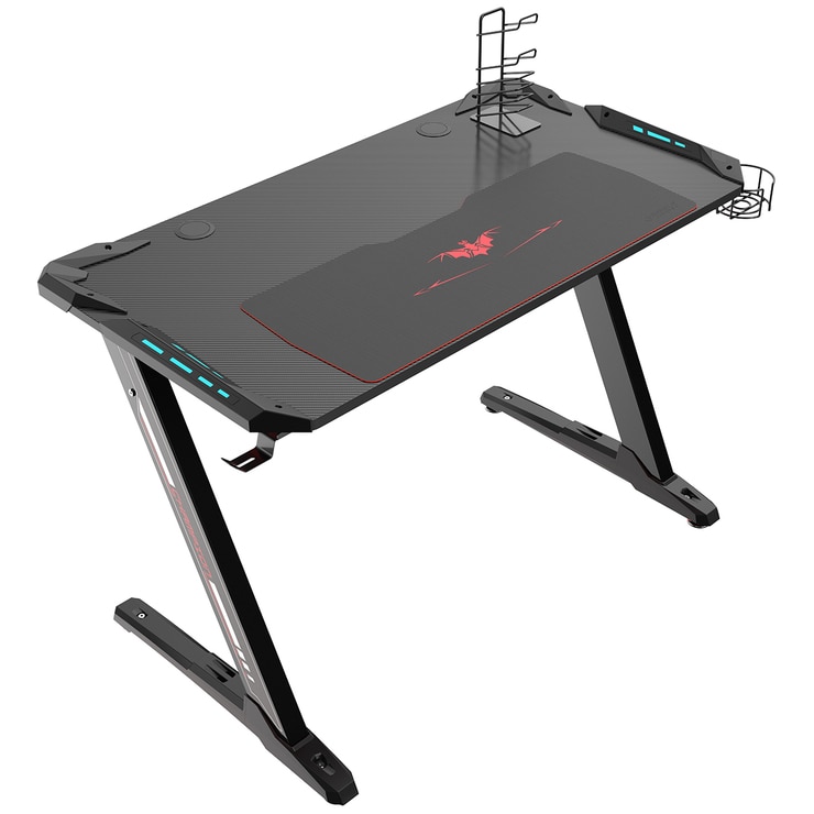 Eureka Ergonomic Gaming Desk With Blue Led Lights Z1 S Costco Australia