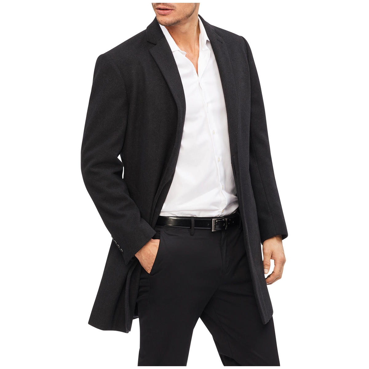 CK men's long coat - Charcoal