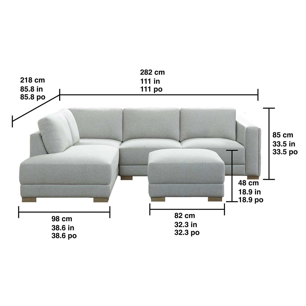 Synergy Home Furnishings Fabric Sectional With Ottoman
