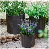 Keter Cylinder Planter Set 3 Piece Dark Brown