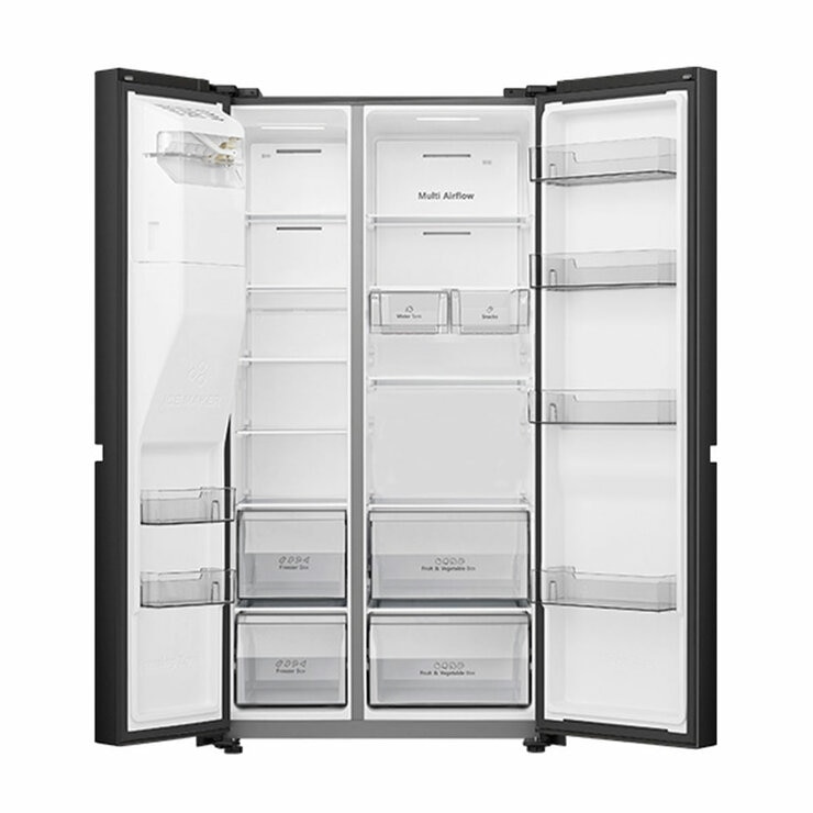 Hisense 632L Side By Side Fridge Black HRSBS633BW Hisense 632L Side By Side Fridge Black HRSBS633BW