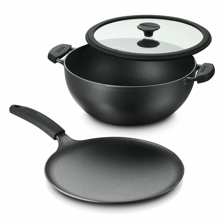 TRAMONTINA KADAI&TAWA P30 CAST IRON SET