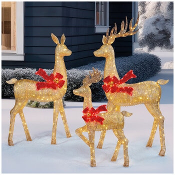 Gold Deer Family 3 Piece Set