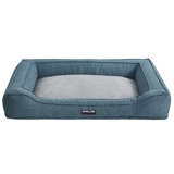 Kirkland Signature Bolster Cuddler Pet Bed Blue Jacquard