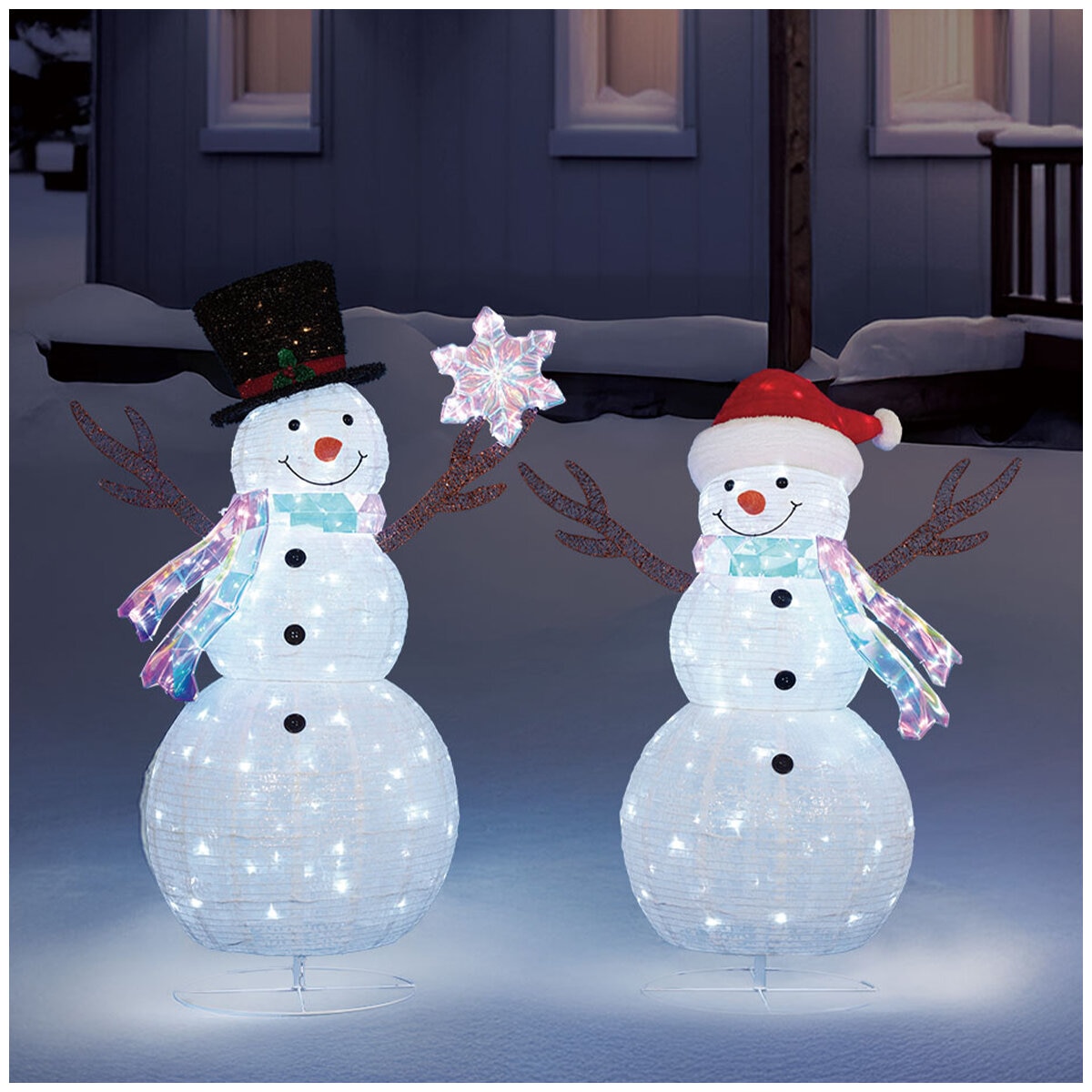 Pop-Up Glittering Snowmen Set of 2