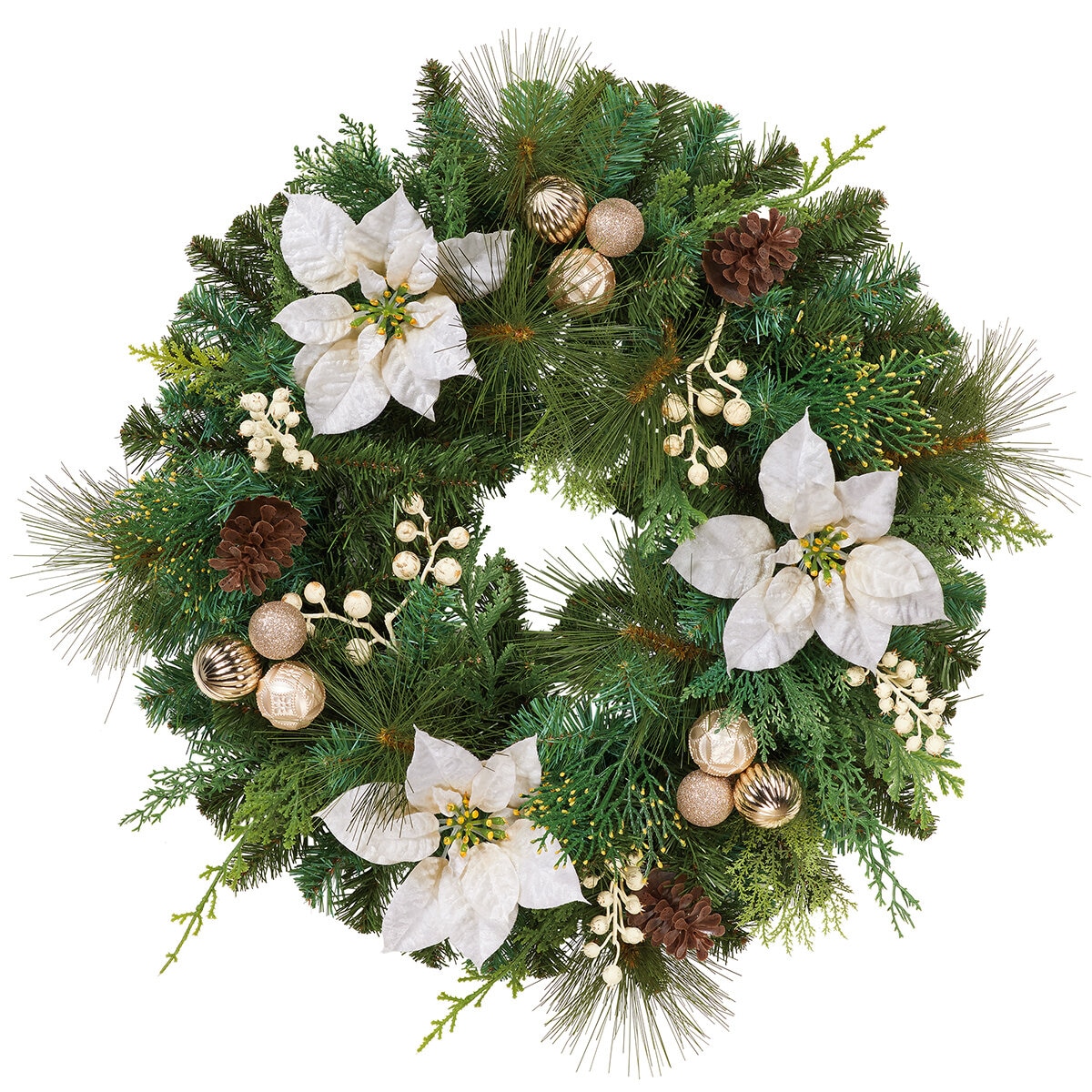 Unlit Decorated Wreath 61cm