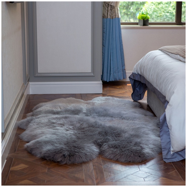 Windward Sheepskin Quad Rug Grey Costco Australia